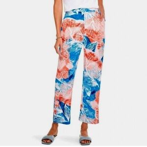 Nic+Zoe Water Blooms Wide Leg Pant Tropical Print Size Medium